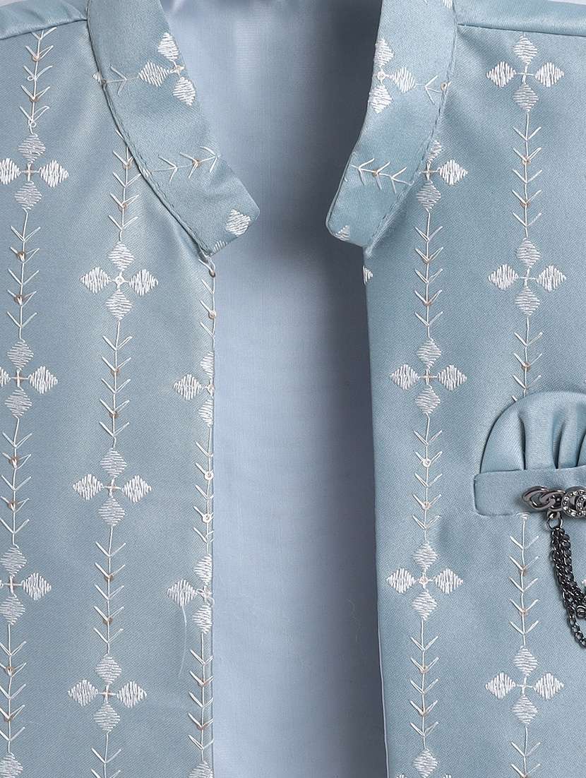 boys embroidered long sleeve sherwani set - 22228572 -  Standard Image - 4