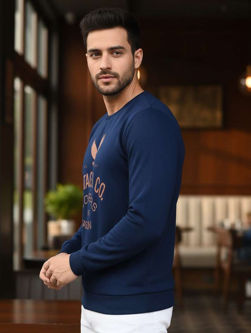 men front print long sleeve regular fit sweatshirt - 22228596 -  Standard Image - 1