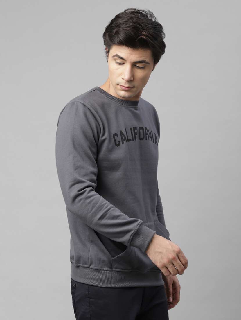 men chest print long sleeve regular fit sweatshirt - 22228597 -  Standard Image - 1