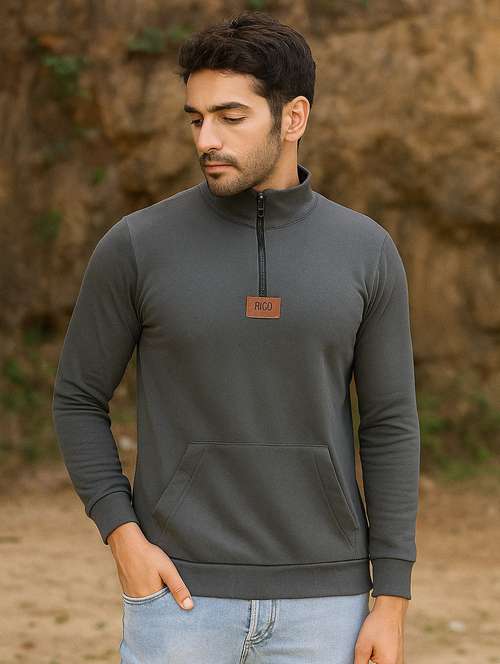 men solid long sleeve regular fit sweatshirt - 22228598 -  Standard Image - 0