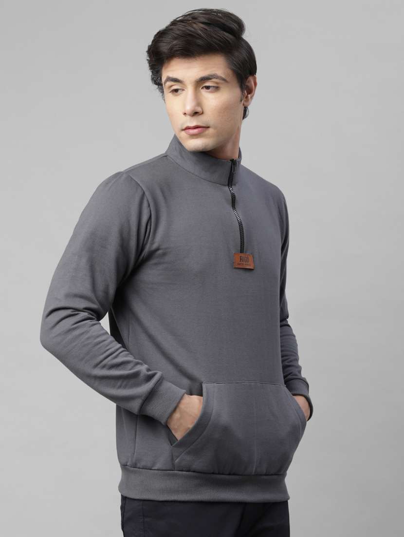 men solid long sleeve regular fit sweatshirt - 22228598 -  Standard Image - 1