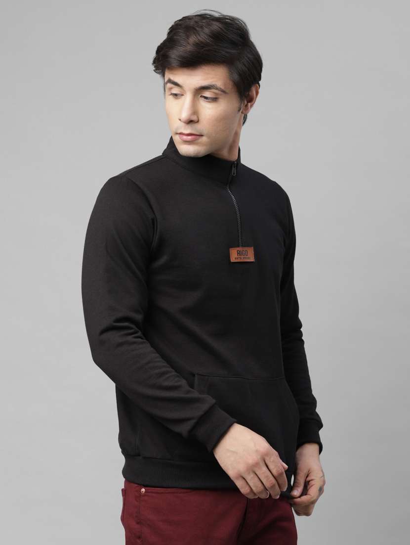 men solid long sleeve regular fit sweatshirt - 22228599 -  Standard Image - 1