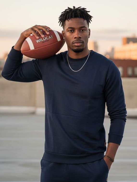 men solid long sleeve regular fit sweatshirt