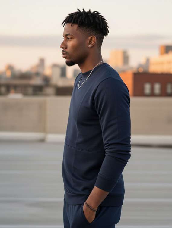 men solid long sleeve regular fit sweatshirt - 22228601 -  Standard Image - 1