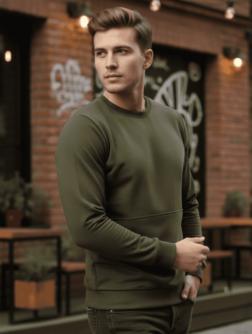 men solid long sleeve regular fit sweatshirt - 22228602 -  Standard Image - 1