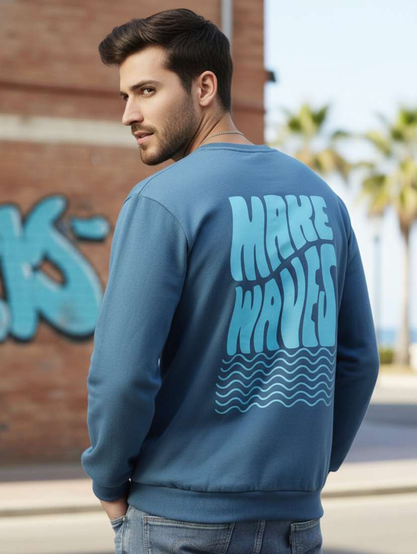 men back print long sleeve regular fit sweatshirt - 22228605 -  Standard Image - 1