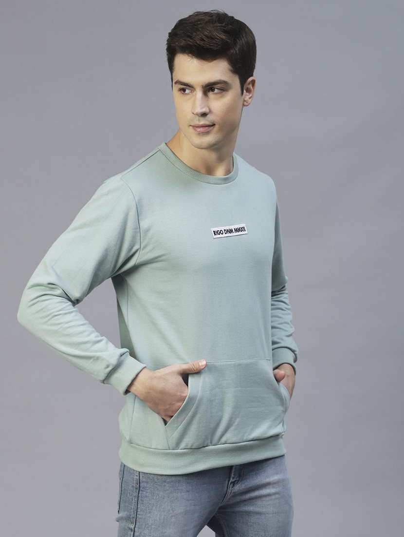 men chest print long sleeve regular fit sweatshirt - 22228608 -  Standard Image - 1