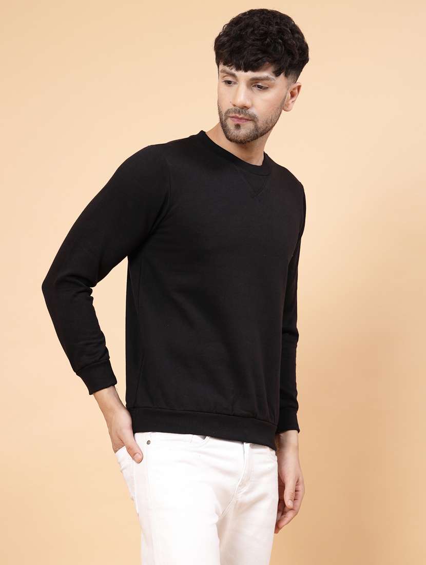 men solid long sleeve slim fit sweatshirt - 22228611 -  Standard Image - 1