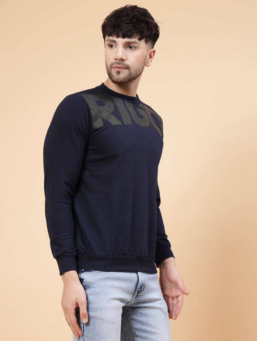 men chest print long sleeve regular fit sweatshirt - 22228613 -  Standard Image - 1