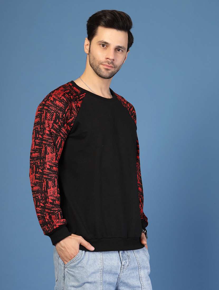 men color block long sleeve regular fit sweatshirt - 22228640 -  Standard Image - 1