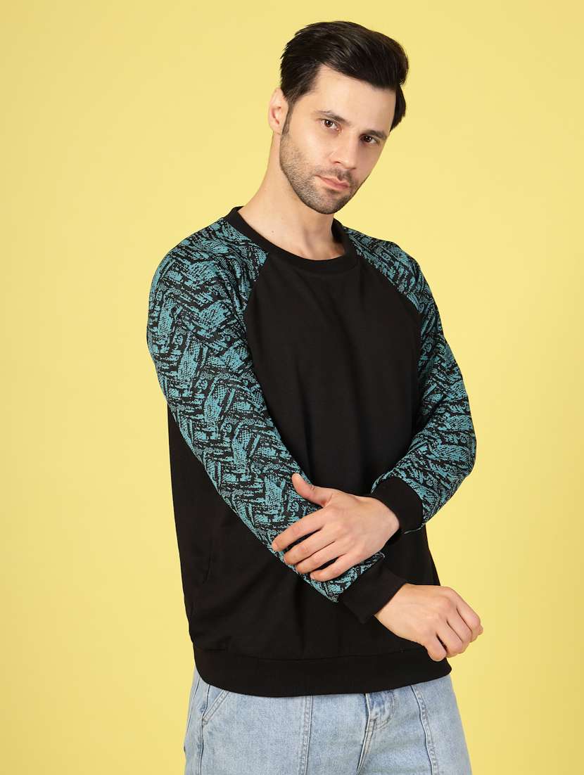 men color block long sleeve regular fit sweatshirt - 22228641 -  Standard Image - 1