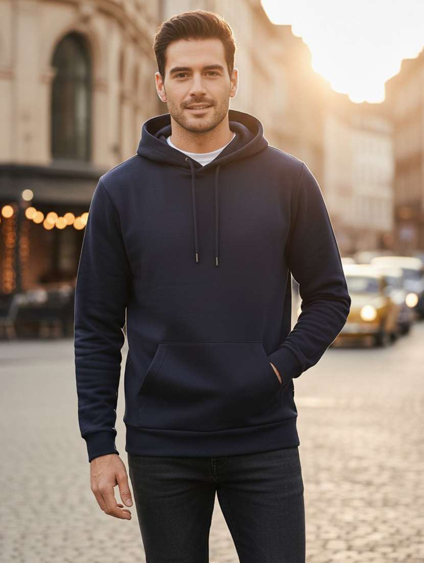 men solid long sleeve regular fit sweatshirt