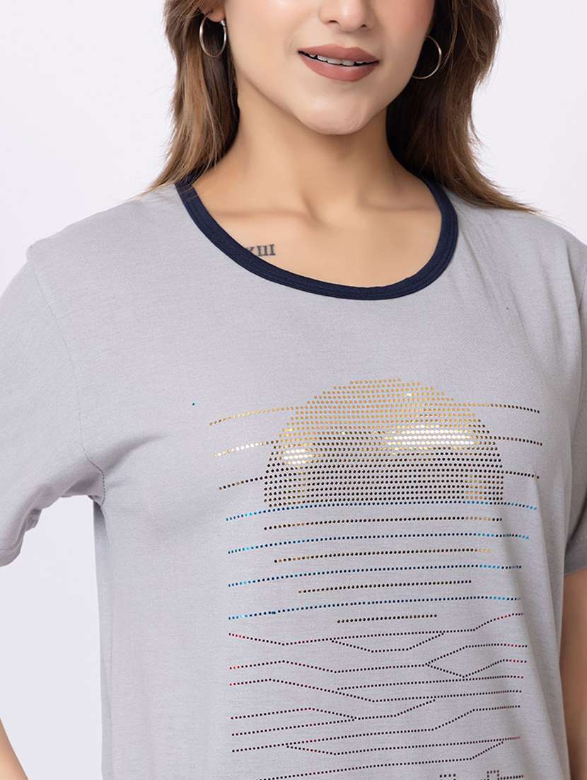 women printed nightwear pyjama set - 22228686 -  Standard Image - 4