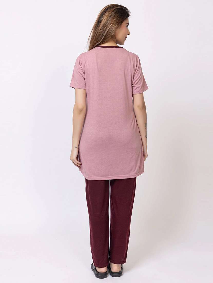women printed nightwear pyjama set - 22228688 -  Standard Image - 4