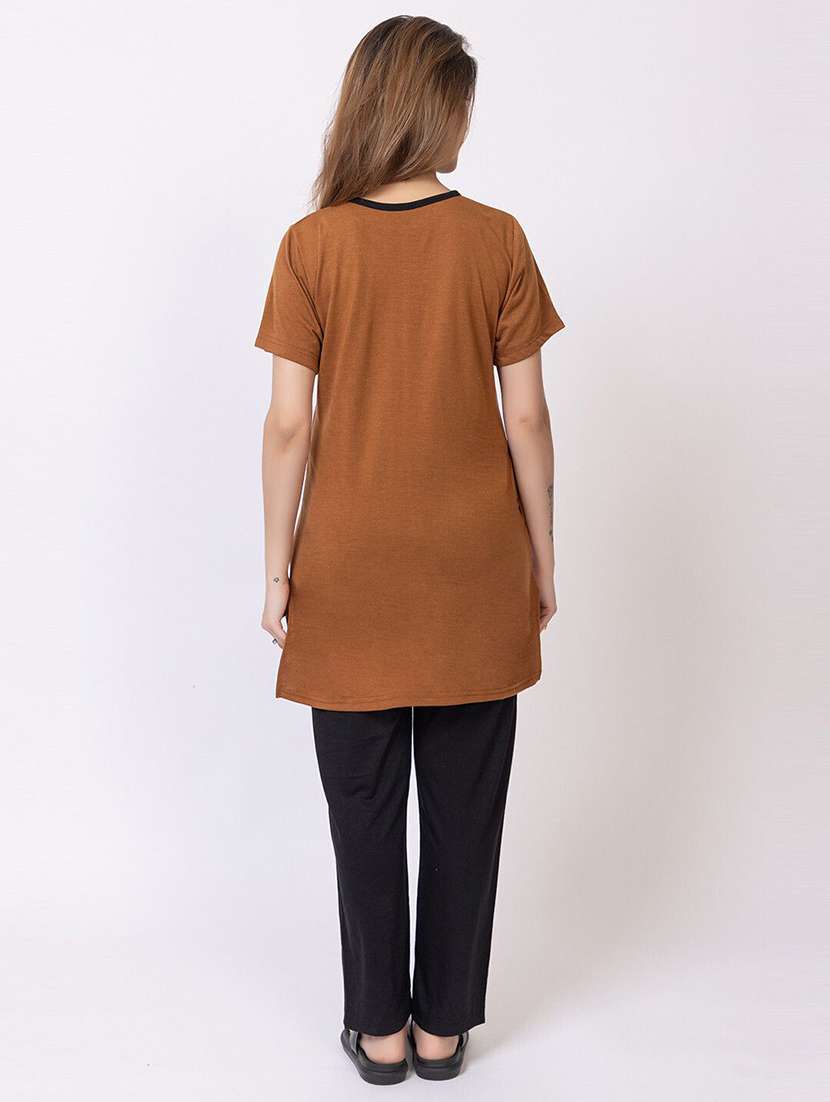 women printed nightwear pyjama set - 22228689 -  Standard Image - 4