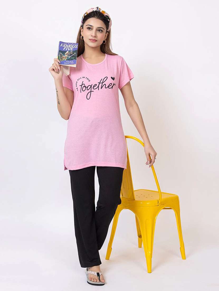 women printed nightwear pyjama set - 22228692 -  Standard Image - 1