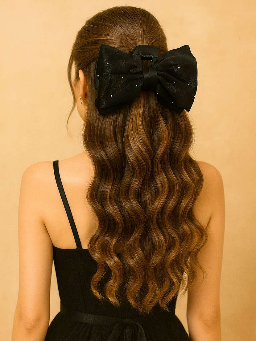 satin bow embellished clutcher