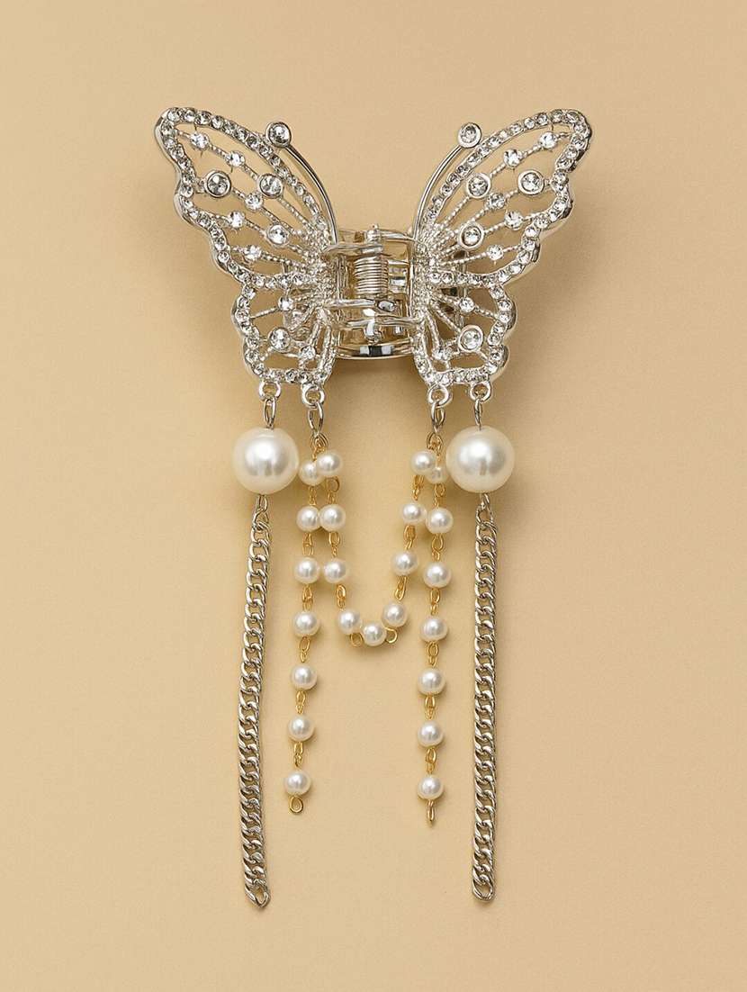 women butterfly pearl hair claw clip for women - 22228765 -  Standard Image - 1