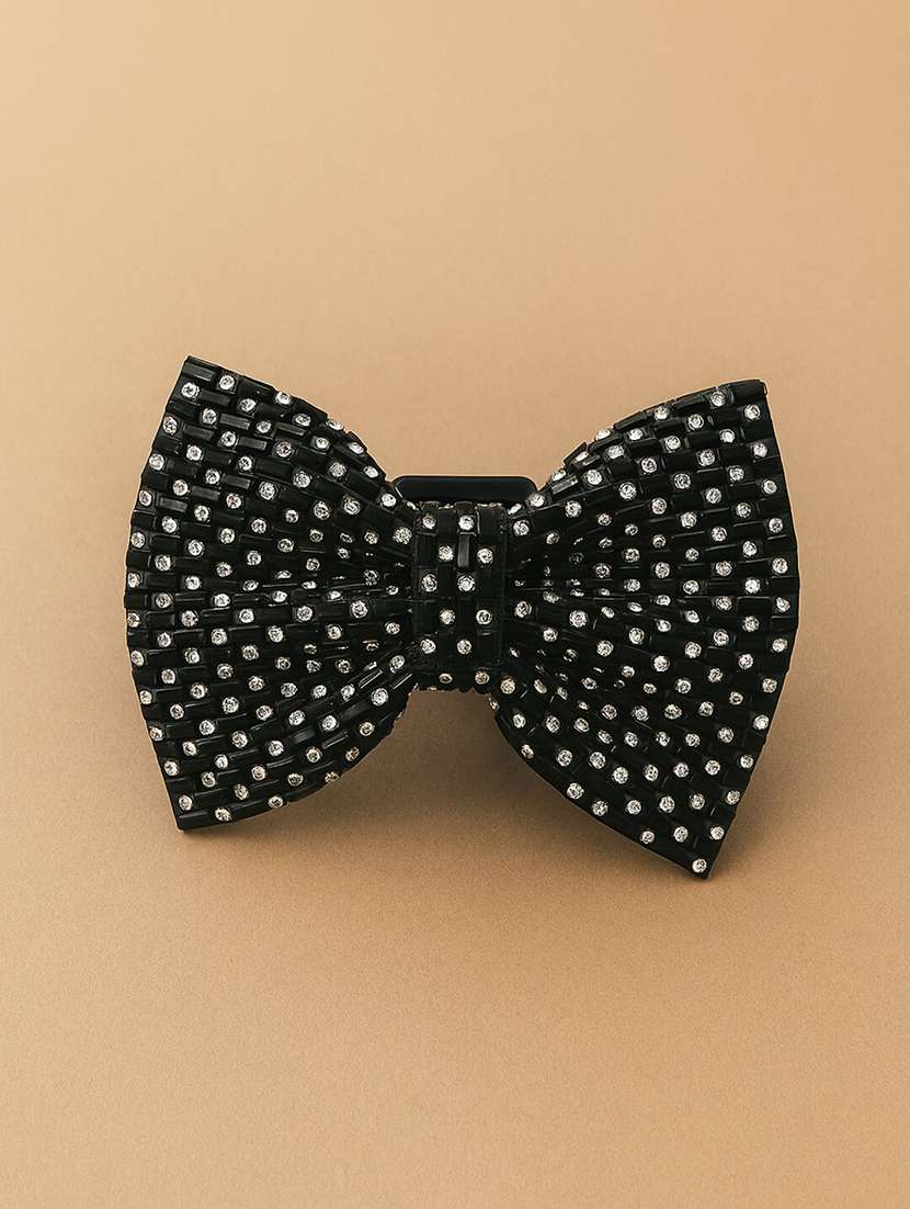 women black crystal bow hair clip for women - 22228780 -  Standard Image - 1