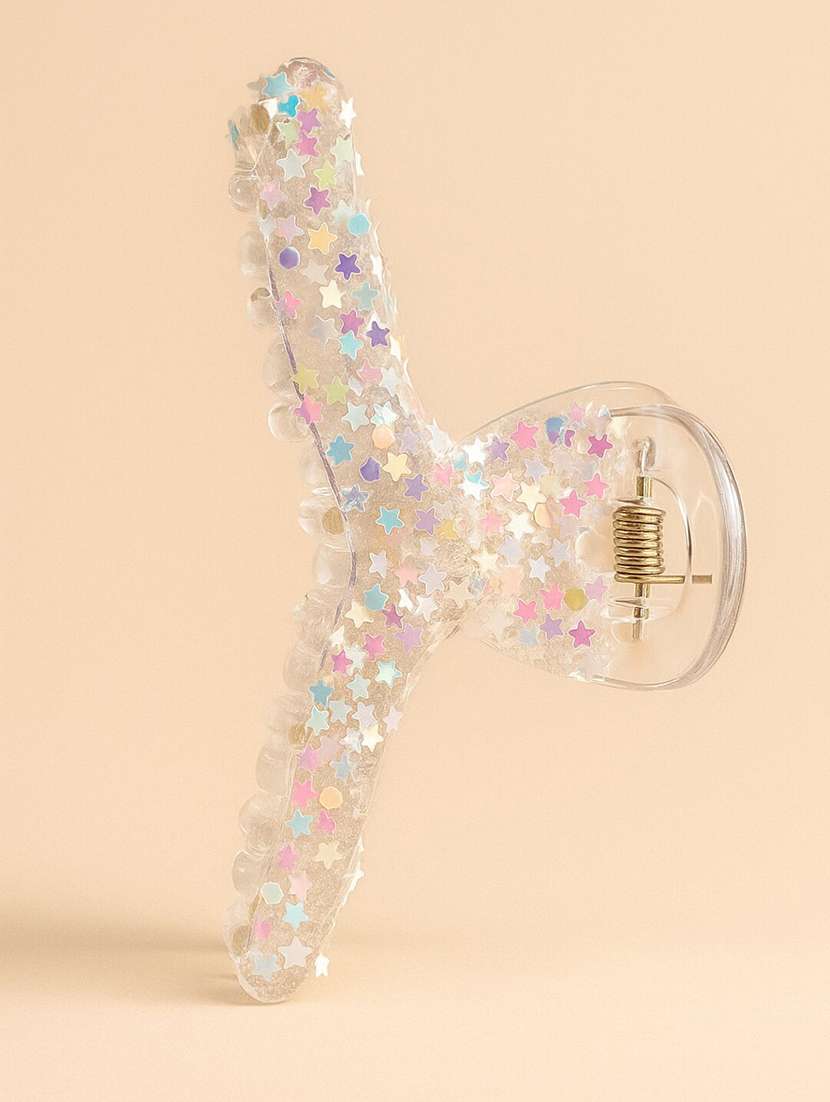 women glitter star acrylic clutcher - 22228804 -  Standard Image - 1