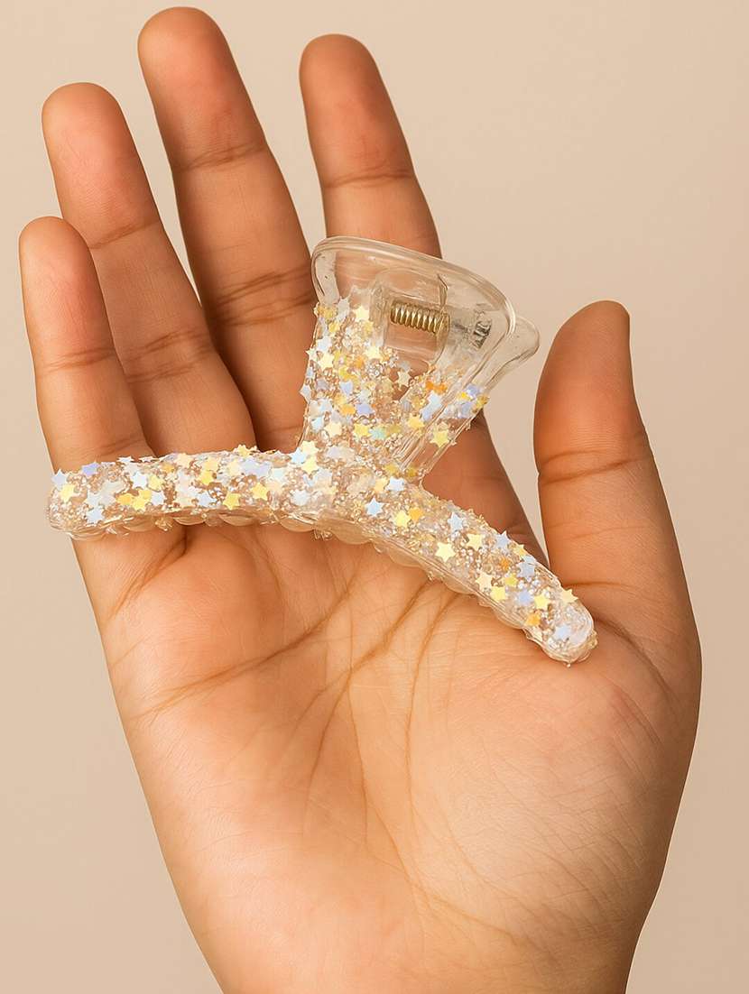 women glitter star acrylic clutcher - 22228806 -  Standard Image - 1