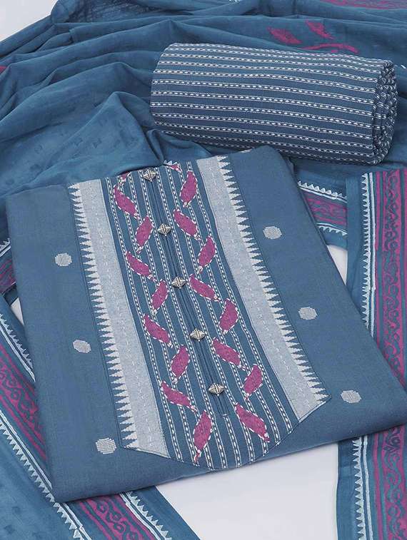 women self design unstitched suit set