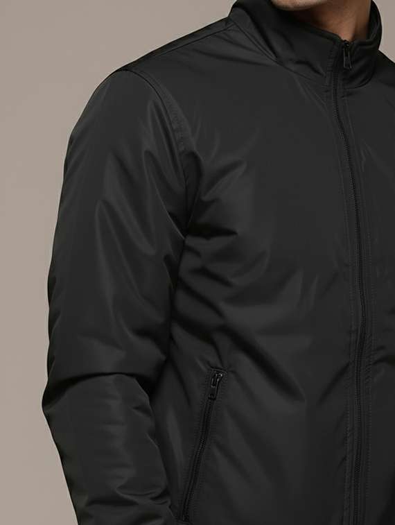 men solid long sleeve lightweight bomber jacket - 22228849 -  Standard Image - 4