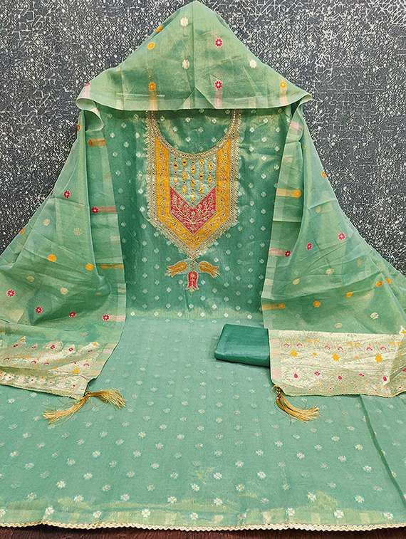 women self design embroidered unstitched suit set - 22228890 -  Standard Image - 1