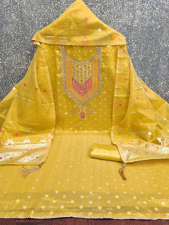 women self design embroidered unstitched suit set - 22228893 -  Standard Image - 1