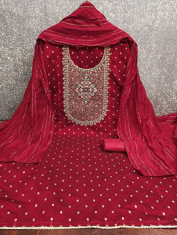 women self design embroidered unstitched suit set - 22228896 -  Standard Image - 1