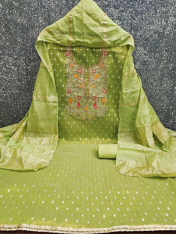 women self design embroidered unstitched suit set - 22228902 -  Standard Image - 1