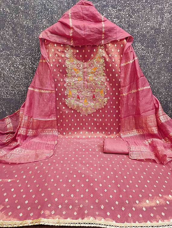 women self design embroidered unstitched suit set - 22228904 -  Standard Image - 1