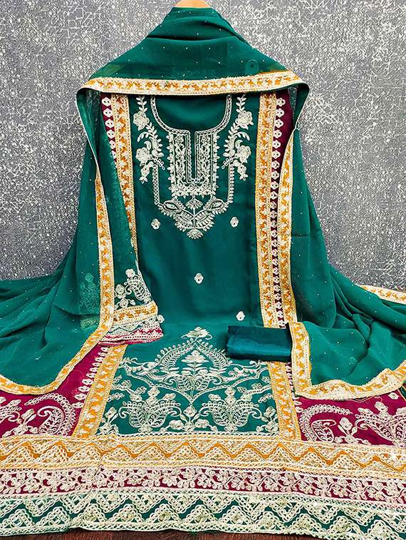 women solid with work embroidered unstitched suit set - 22228916 -  Standard Image - 1