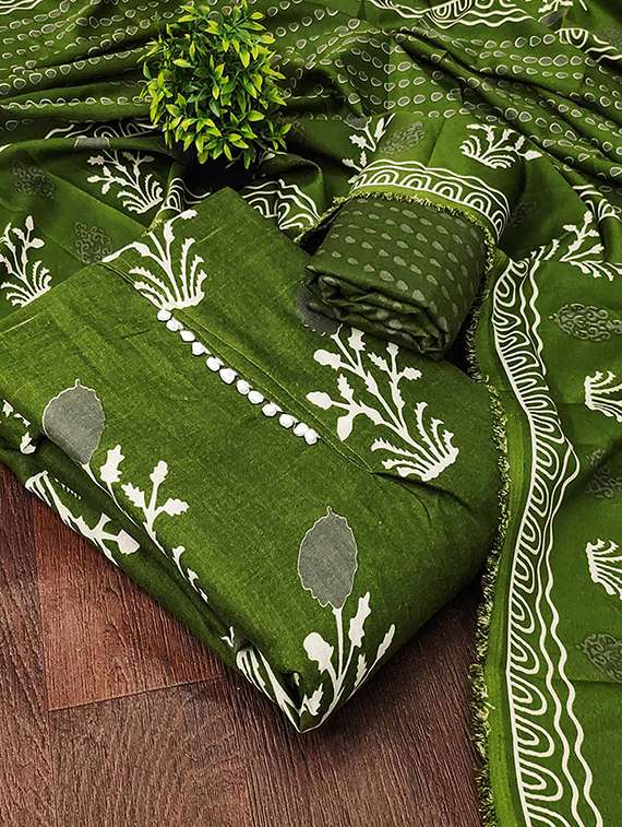 women printed unstitched suit set