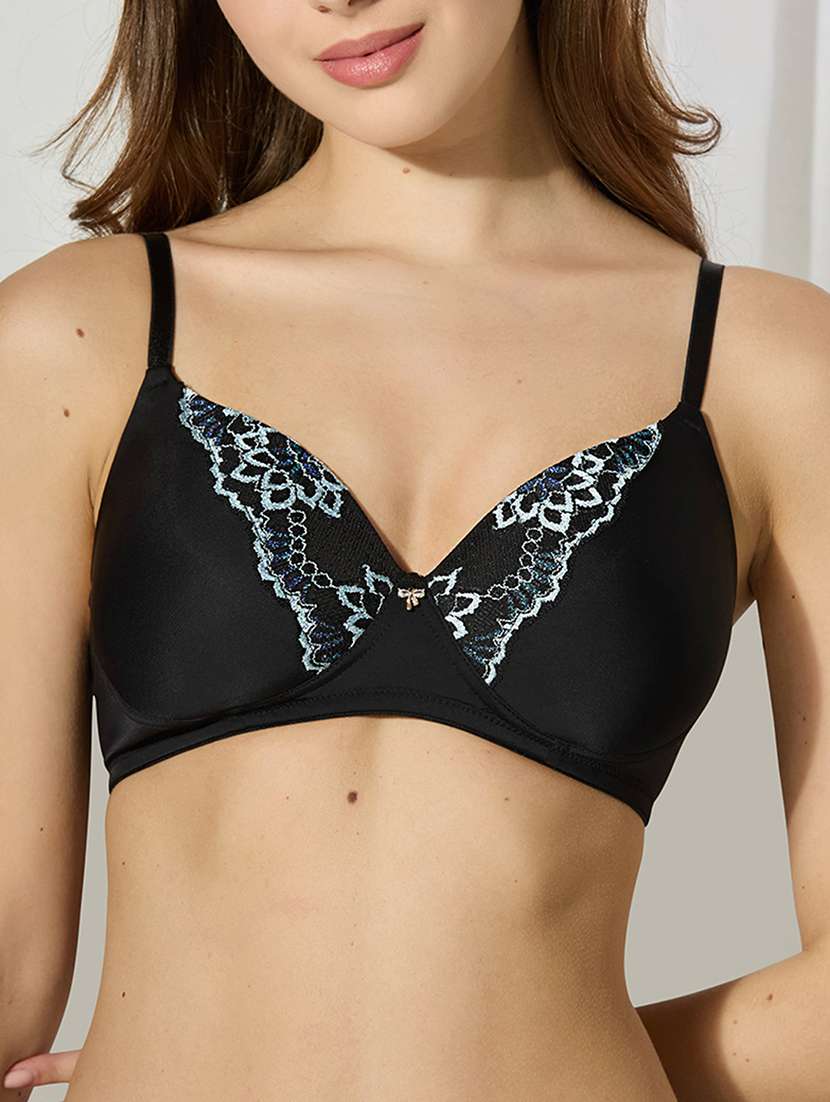 women solid non padded lace t-shirt bra - 22228957 -  Standard Image - 4