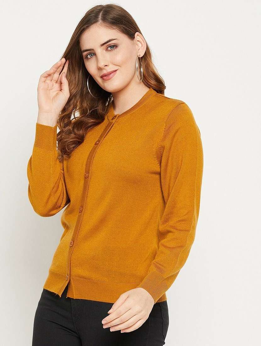 women solid long sleeve cardigan - 22229074 -  Standard Image - 1