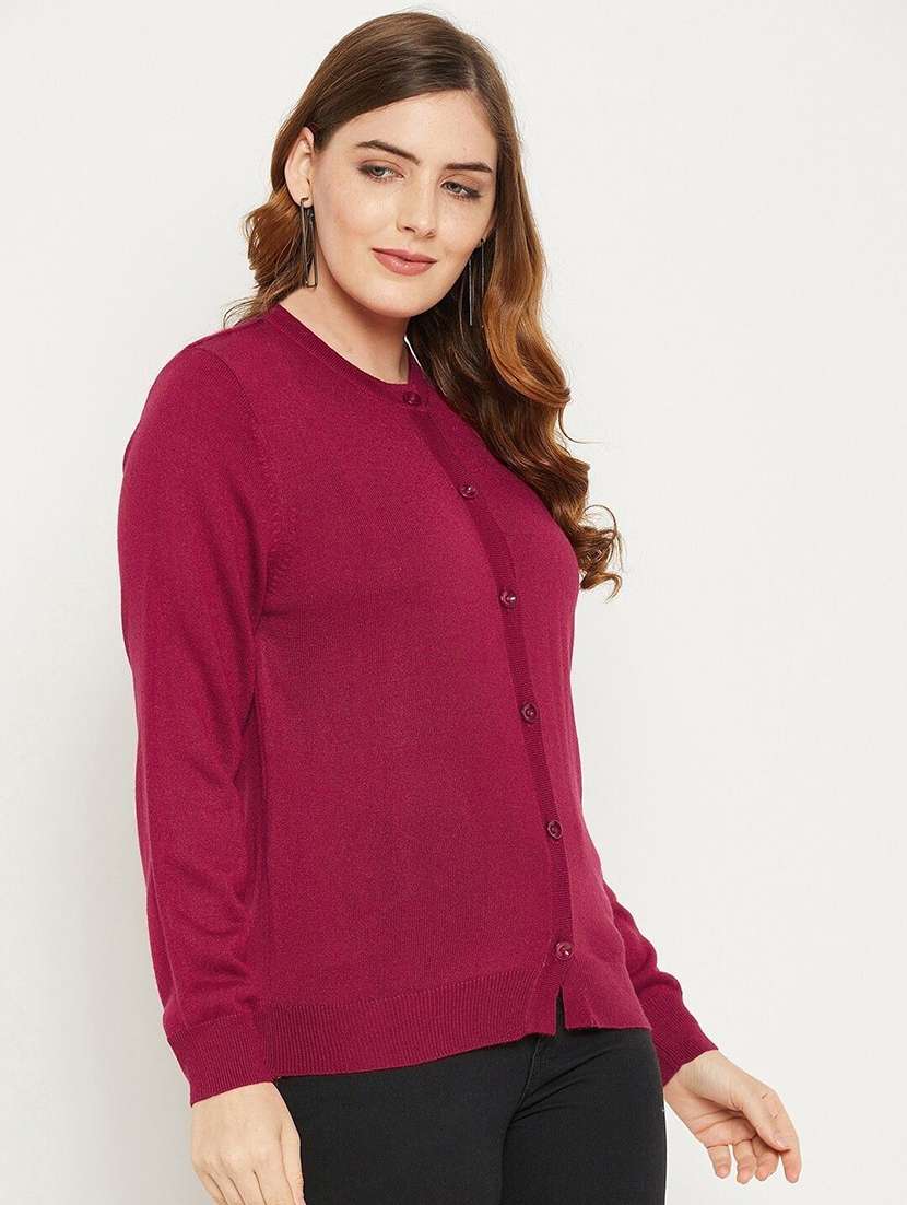 women solid long sleeve cardigan - 22229076 -  Standard Image - 1