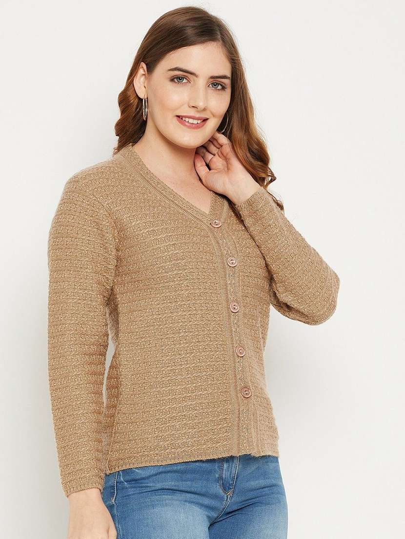 women self designed long sleeve cardigan - 22229089 -  Standard Image - 1