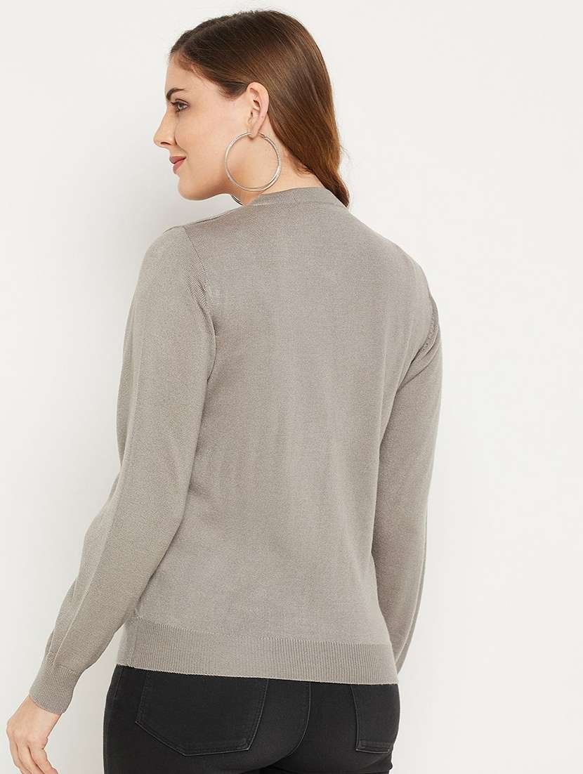 women solid long sleeve cardigan - 22229137 -  Standard Image - 1