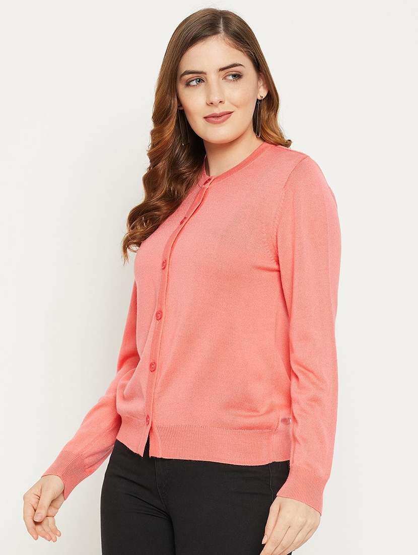 women solid long sleeve cardigan - 22229141 -  Standard Image - 1