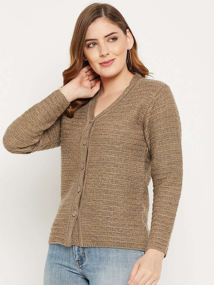 women self designed long sleeve cardigan - 22229180 -  Standard Image - 1