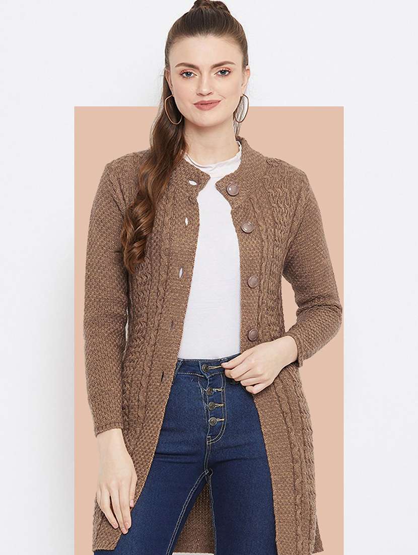 women self designed long sleeve cardigan