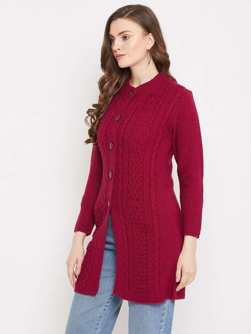 women self designed long sleeve cardigan - 22229232 -  Standard Image - 1