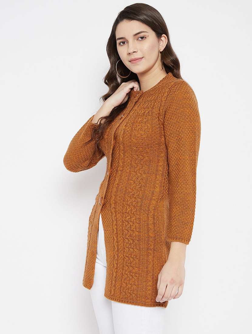 women self designed long sleeve cardigan - 22229235 -  Standard Image - 1