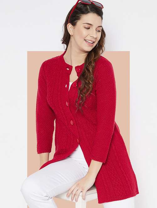 women self designed long sleeve cardigan - 22229243 -  Standard Image - 0