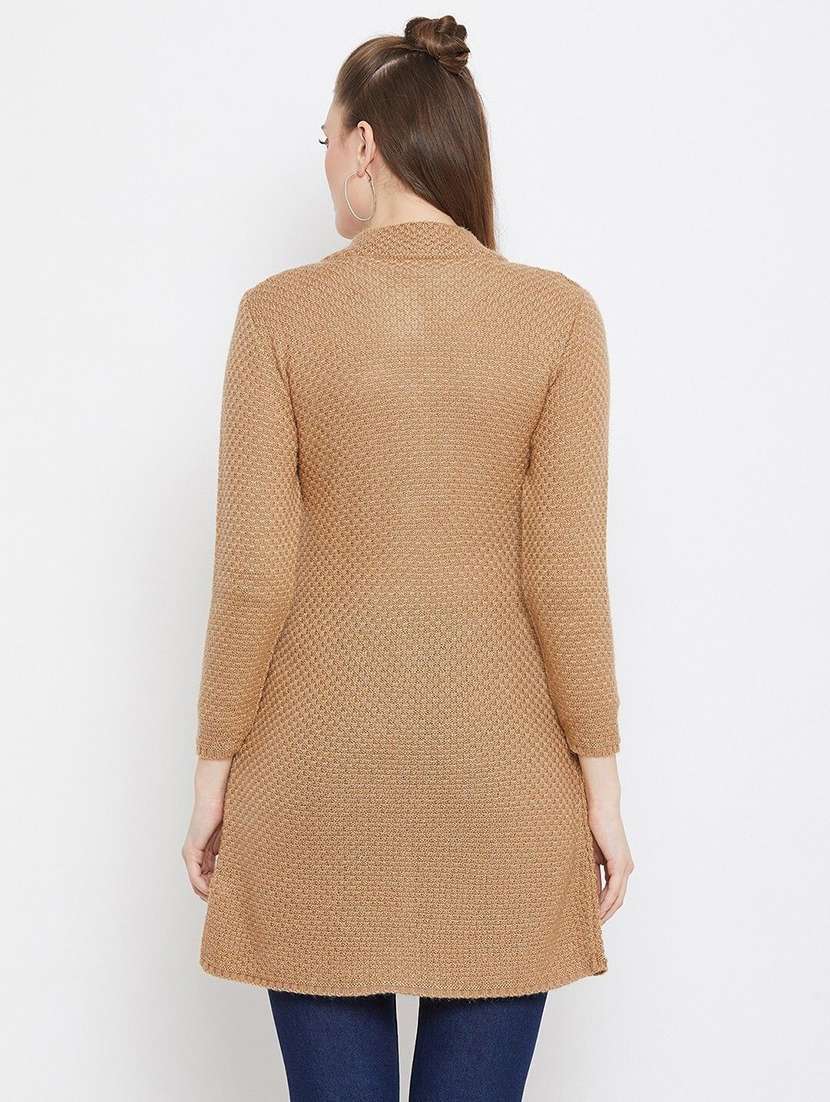 Women Self Designed Sleeveless Cardigan - 22229309 -  Standard Image - 1