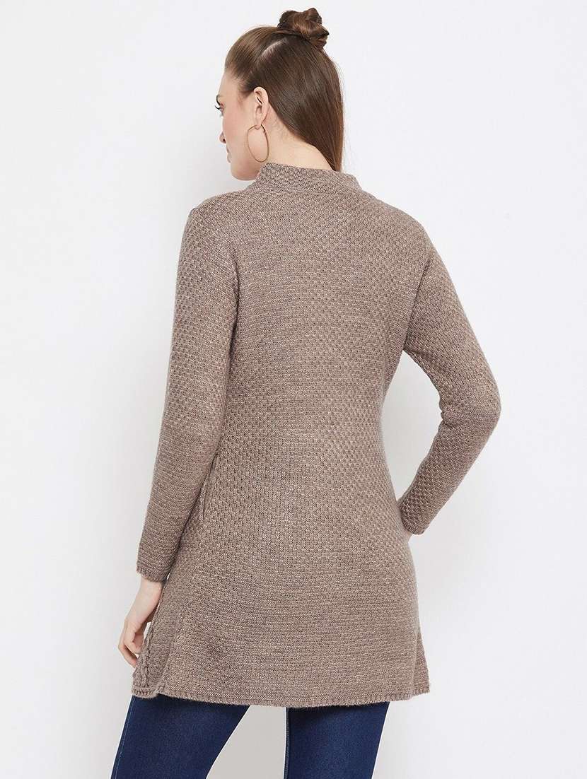 women self designed long sleeve cardigan - 22229313 -  Standard Image - 1