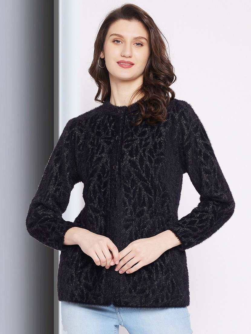 women self designed long sleeve cardigan