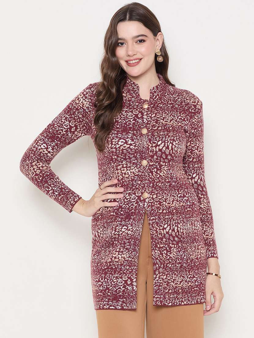 women self designed long sleeve cardigan