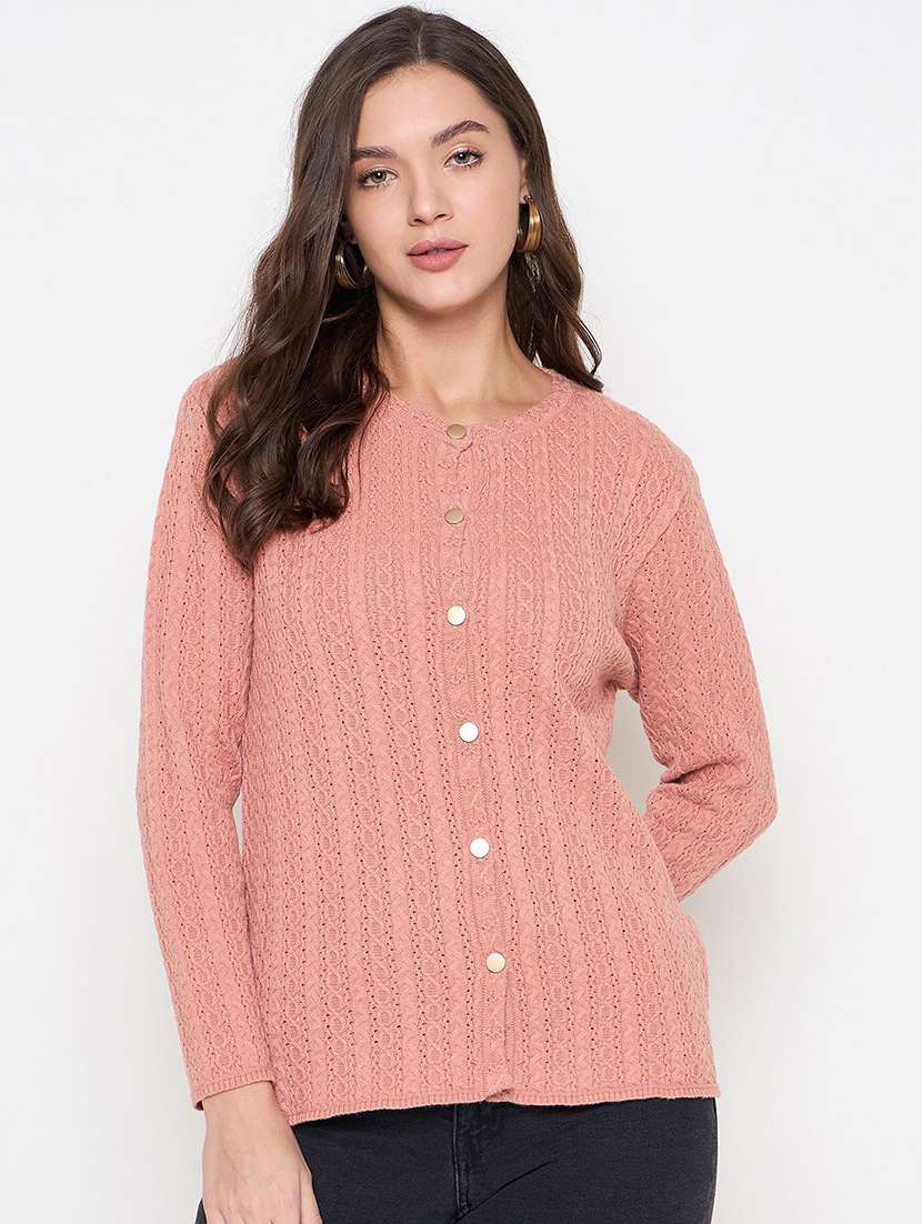 women self designed long sleeve cardigan